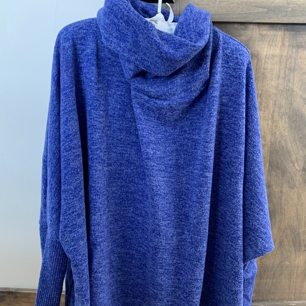 Zenana - Size XS - Royal Blue, Cowl neck oversized sweater